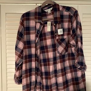 Purple plaid tunic length!